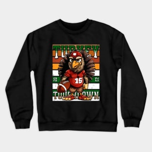 Turkey Touchdown, Football Thanksgiving Gift Crewneck Sweatshirt